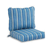 South Pine Porch Outdoor Deep Seat Cushion, 2 Piece Set, Sapphire Stripe