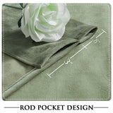 StangH Sage Green Velvet Curtains for Living Room Super Soft Thermal Insulate...