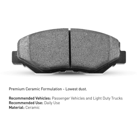 R1 Concepts Front Ceramic Series Brake Pads With Rubber Steel Rubber Shims| F...