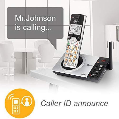 AT&T CL82507 DECT 6.0 5-Handset Cordless Phone for Home 5 Handset, Silver