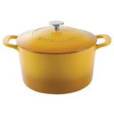 MARTHA STEWART Gatwick 7 QT Enamel Cast Iron Dutch Oven, 7-Quart, Yellow