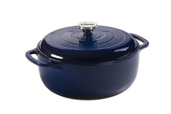 Lodge 6 Quart Enameled Cast Iron Dutch Oven with Lid &#8211; Dual Handles &#8211