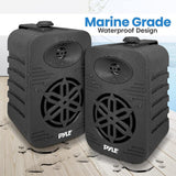 PyleUsa Bluetooth Indoor Outdoor Speakers Pair - 300 Watt 4 Inches, black