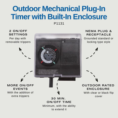 Intermatic P1131 Heavy Duty Weatherproof Above Ground Pool Pump Timer - Twist...