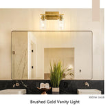 Jonsi Gold Bathroom Light Fixtures, 2 Light Brushed Gold Bathroom Vanity Ligh...