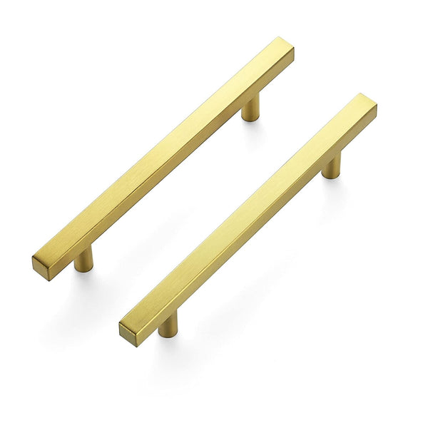 Ravinte 40 Pack 7.38 Inch Square Cabinet Pulls Brushed Brass Stainless Steel ...