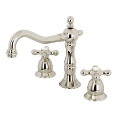 Kingston Brass KS1976AX Heritage Widespread Bathroom Faucet, Polished Nickel,...