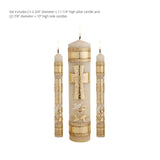 Needzo Wedding Unity Candle Set for Ceremonies, Gold Tone Commitment Candles ...