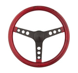 Grant 8455 Red Metal Flake 13.5 inch 3-Black Spoke Design Steering Wheel