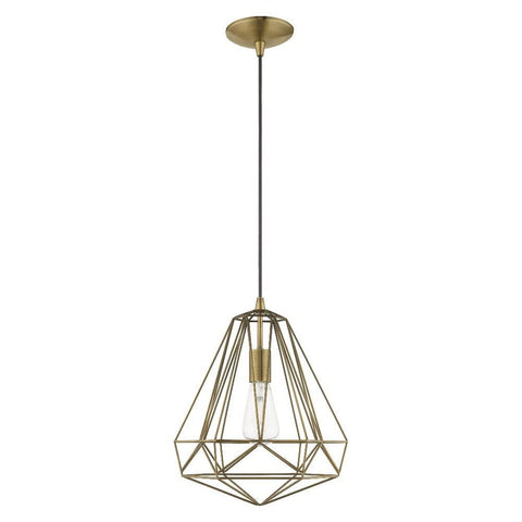 Livex Lighting 41324-91 Knox Collection 1 Light Single Pendant, Brushed Nickel