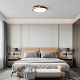 Dimmable Wood LED Flush Mount Ceiling Lights, 5CCT 2700K-6000K Black Hallway ...