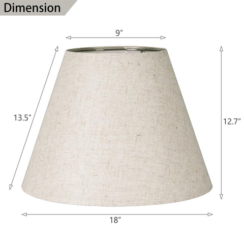 TOCHIC Lamp Shades Set of 2 Large Linen Empire Lampshade Assemble Required fo...