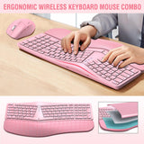 MK960 Ergonomic Wireless Keyboard Mouse Combo, Bluetooth/2.4G Split Design Ke...