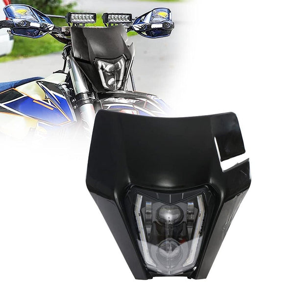 JFG RACING Dirt Bike Headlight,Universal Dirt Bike Front Light Motorcycle Hea...