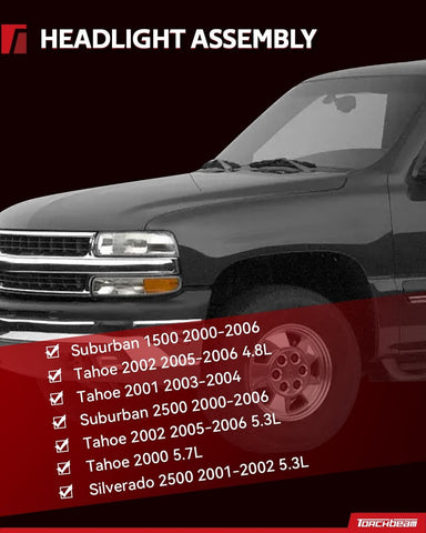 Torchbeam Headlight Assembly, Replacement for Silverado 1500,Suburban 1500,Ta...