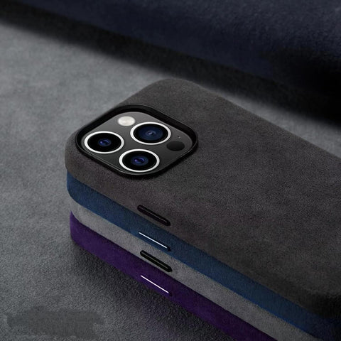 Alcantara case Compatible with iPhone 15 Pro,Handmade Fully-Wrapped Synthetic...