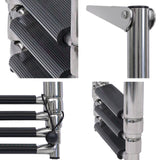 Boat 4 Step Ladder 316 Stainless Steel Folding Ladde, Pontoon Boat Telescopin...