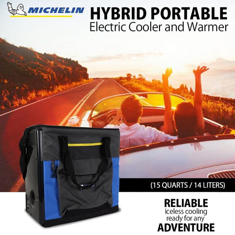 Michelin Electric Portable Cooler Plug in 12V Car Cooler/Warmer, 15 qt (14 L)...