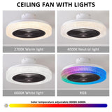 RGB Ceiling Fan Light, 19.09-Inch, Dimmable LED Color Changing Ceiling Fan Li...