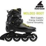 Rollerblade RB Cruiser Unisex Adult Fitness Inline Skate, Black/Neon Yellow, ...