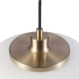 Globe Electric 65842 Lily 1-Light Pendant Lighting, Matte Brass, Frosted Ribb...