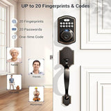 Veise Fingerprint Door Lock Set, Keyless Entry Front Oil Rubbed Bronze