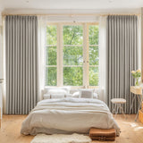 Blackout Pinch Pleat Curtain 108 Inches Long, Pleated Drape with Tieback for ...