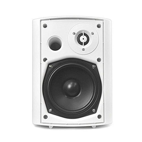 Pyle Wall Mount Home Speaker System - Active + Passive Pair 5.25 in, White