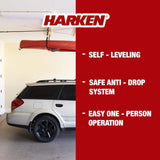 HARKEN - Kayak Overhead Garage Storage 10 ft Ceiling, 60 lb Max (2 Point)