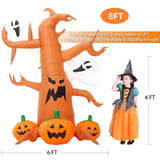 DomKom 8 FT Halloween Inflatable Decorations Spooky Tree with Ghost and Pumpk...