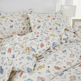 Brandream Cotton Gauze Bed Sheet Set Queen Size Boys Bedding Dinosaur Print S...