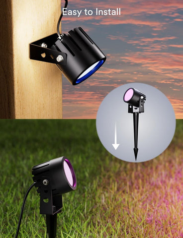 Smart Landscape Lights Pro, 1200LM RGBW+IC Color Changing Outdoor Spot Lights...