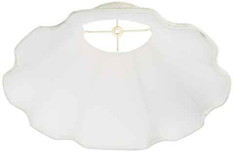 Royal Designs Scalloped Oval Bell Designer Lamp Shade, White, (7 x 5.25) x (1...