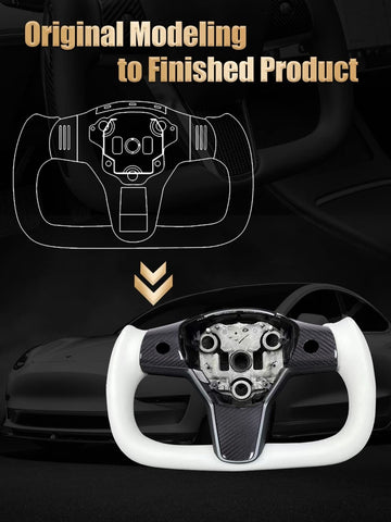 ZIMABLUE Yoke Steering Wheel for Model 3/Y-2017-2023 Steering Wheel with Heat...