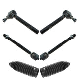 TRQ 6 Piece Steering Kit Inner Outer Tie Rods w/Boots Bellows Compatible with...