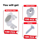 100PCS Extra Strong Magnetic Christmas Light Clips, with Iron Sheet and Screw...