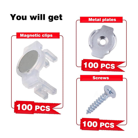 100PCS Extra Strong Magnetic Christmas Light Clips, with Iron Sheet and Screw...