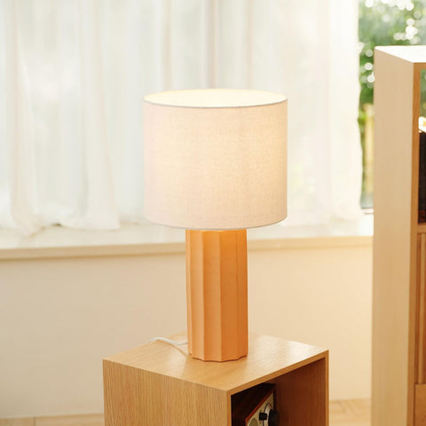 Globe Electric 61000062 20" Ribbed Ceramic Table Lamp, Matte Terracotta Finis...