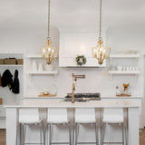 KSANA Gold Pendant Lights Kitchen Island, 3-Light Small Modern Farmhouse Pend...