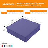 Outdoor Olefin Chair Cushions 19"x19"x5" Set of 2 Waterproof Patio Seat Cushi...