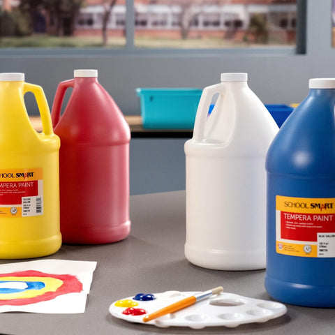 School Smart Tempera Paints for School and Arts and Crafts Use, One Gallon Ea...