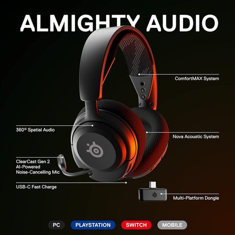 SteelSeries New Arctis Nova 4 Wireless Multi-Platform Gaming Headset — Black