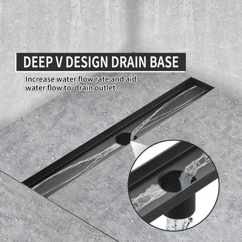 Linear Shower Drain 28 Inch, Bubbles Shower Drain SUS-304 Stainless Steel, 51...