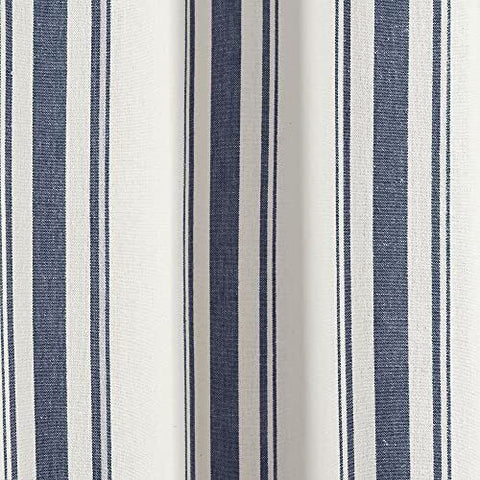 Lush Decor Farmhouse Stripe Yarn Dyed Eco-Friendly 42"W x 108"L, Navy