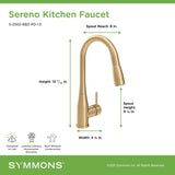 Symmons S-2302-BBZ-PD-1.5 Sereno Single-Handle Pull-Down Kitchen Faucet in Br...