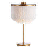 JONATHAN Y JYL9045A Coco 27.5" Fringed/Metal LED Table Lamp 27.5 in, Gold