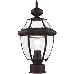 Livex Lighting Lantern 2153-07 Outdoor Post with Clear Beveled Glass Shades, ...