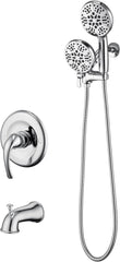 Tub Shower Faucet with Valve, High Pressure 3-way Water Diverter Chrome