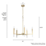 Hunter - Sunjai 5-light Alturas Gold, Large Chandelier, Dimmable, Formal Styl...