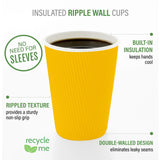 Restaurantware 4 Ounce Ripple Insulated Coffee Cups 500 Double Wall Corrugate...